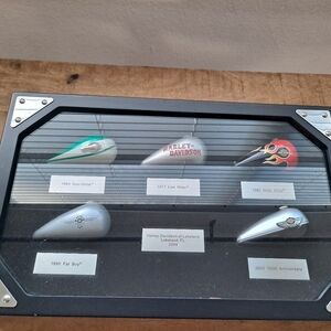 Harley-Davidson Tank Collection with Silver, Red, and Green